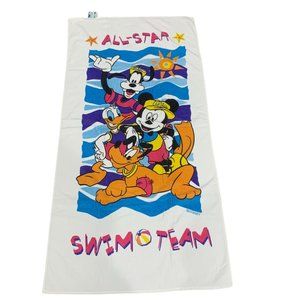Vintage Disney Franco Brazil Mickey Pluto Goofy Donald Beach Towel 27x54